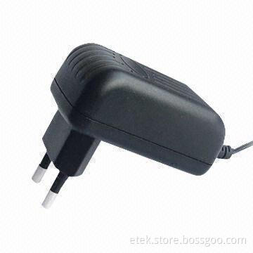 12W Series Switching Power Adapter with European AC Plug, Sized 70 x 41 x 28mm